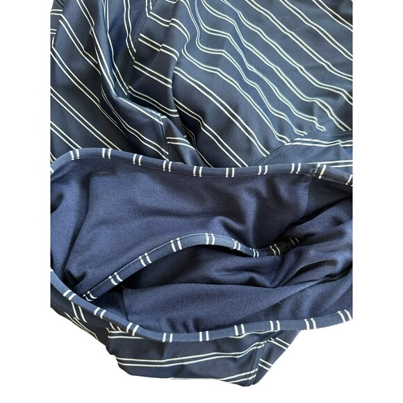 Athleta French Stripe Navy Blue Tie Front Cut-Out Swimsuit Size Small Womens - Picture 6 of 7